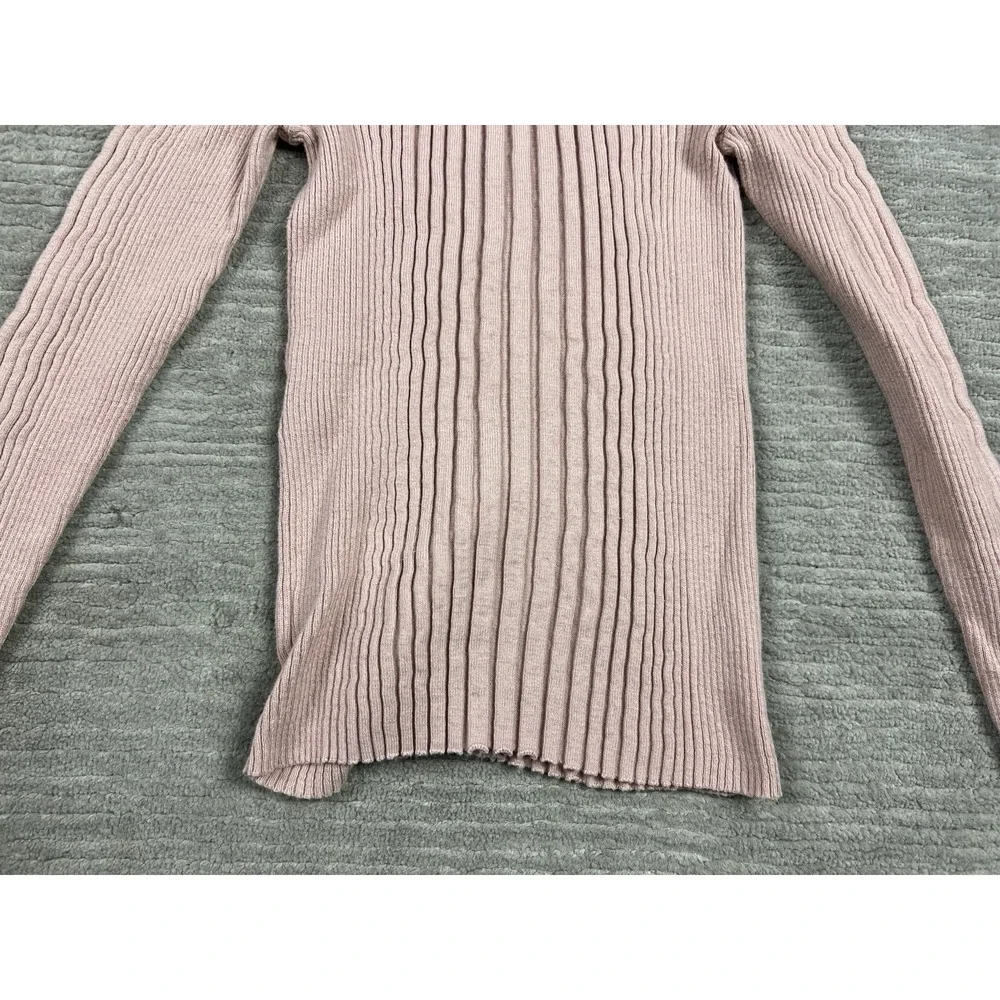 Liz Claiborne Sweater Womens Medium‎ Pink Stretch Longsleeve VNeck Ribbed Career